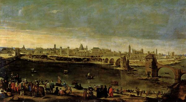 Maino, Juan Bautista del View of the City of Zaragoza oil painting picture